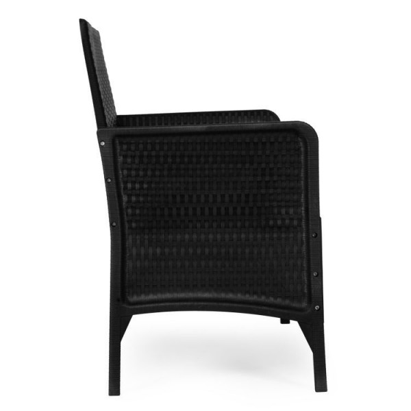 Sofa ogrodowa 2-osobowa Livora 007 z poduszką, czarna