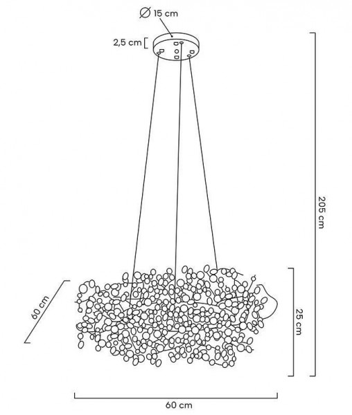 Designerska lampa wisząca Monete 60, złota