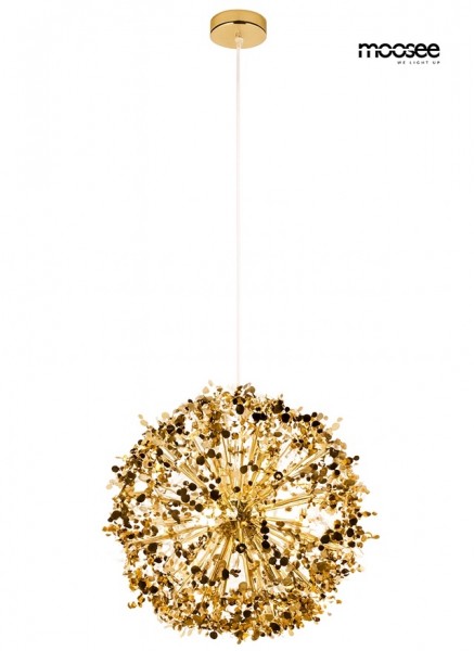 Designerska lampa wisząca Monete 65, złota