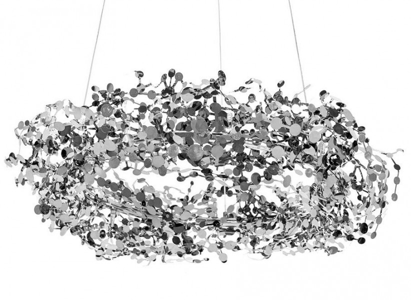 Designerska lampa wisząca Monete 60, chrom