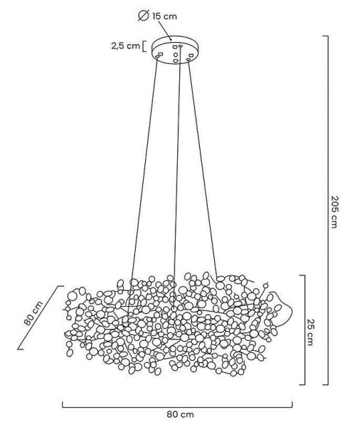 Designerska lampa wisząca Monete 80, złota