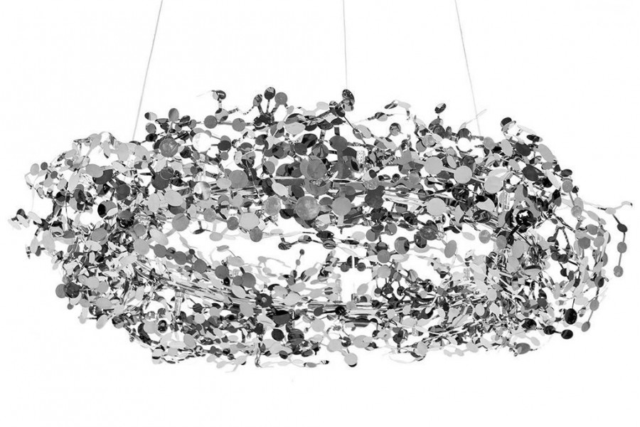 Designerska lampa wisząca Monete 80, chrom