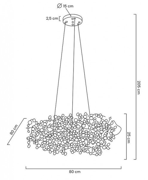 Designerska lampa wisząca Monete 80, chrom
