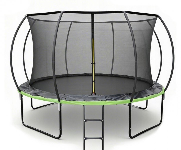 Trampolina ogrodowa dla dzieci Pegie 12FT, 366 cm, z siatką wewnętrzną i drabinką