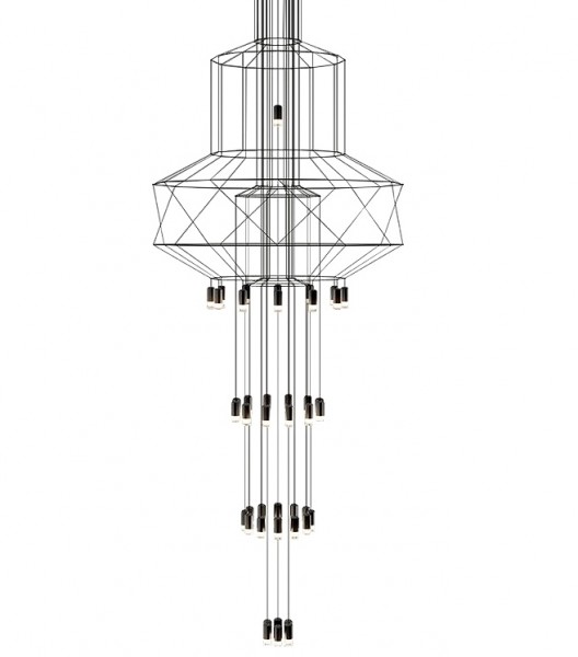 Metalowa lampa wisząca Flusso 43 z kloszami ze szkła satynowego
