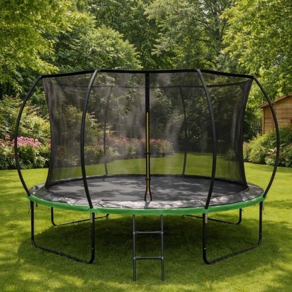 Trampolina ogrodowa dla dzieci Pegie 10FT, 305 cm, z siatką wewnętrzną i drabinką
