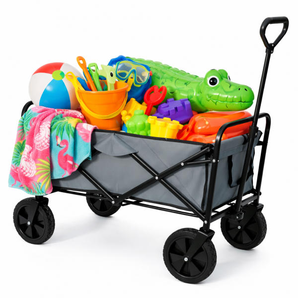 Składany wózek transportowy, ogrodowy i plażowy FC-001, 100 kg, szary