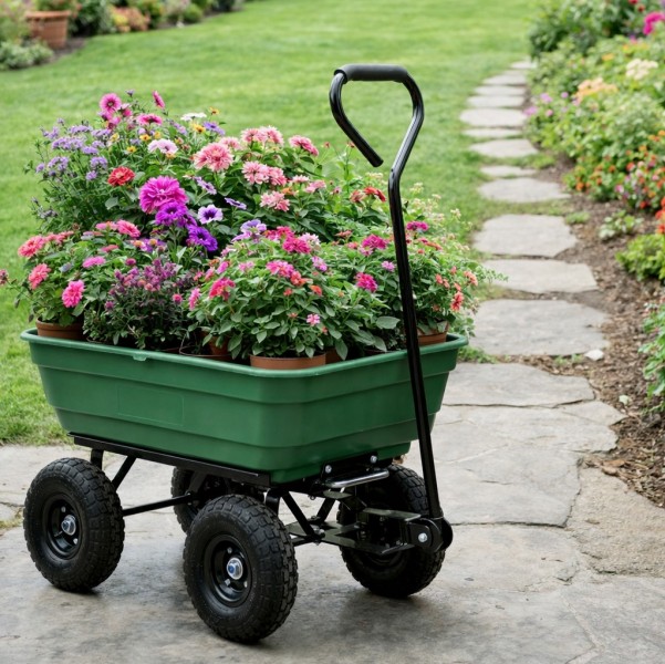 Wózek ogrodowy, transportowy DT-001, 75L, 300 kg - wywrotka 3w1