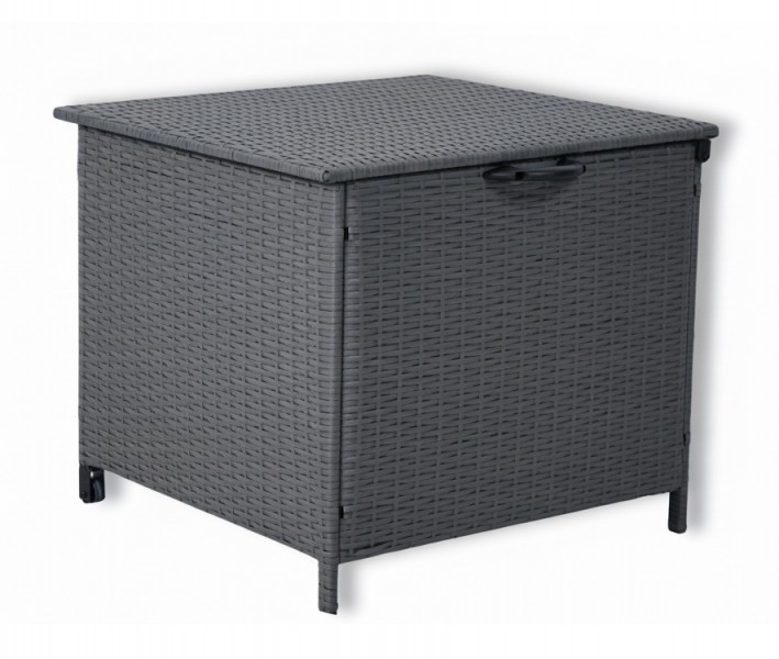 Skrzynia ogrodowa na poduszki z technorattanu XL-SD-S, 75x70x65 cm, szary