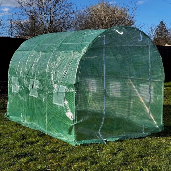 Tunel foliowy ogrodowy GHT-300200 - szklarnia ogrodowa z oknami, 3x2 m, 6 m2