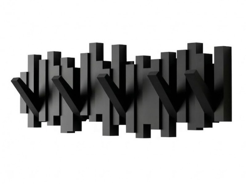 Nowoczesny czarny wieszak naścienny W11-FX