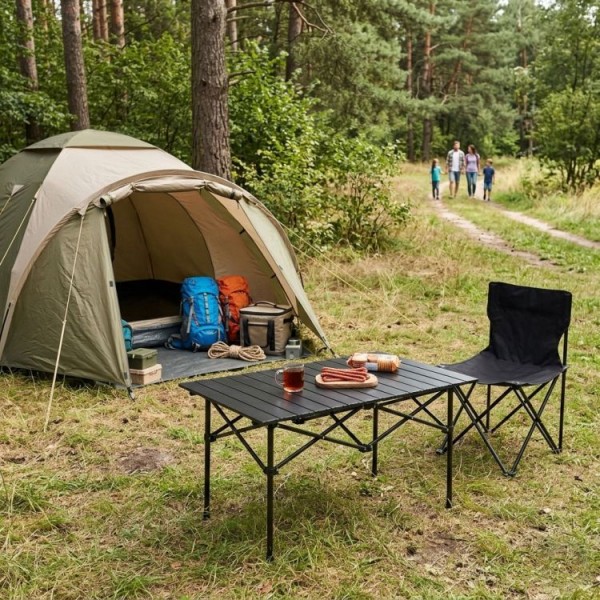 Składany stolik turystyczny Trevio 0951, 95x55,5 cm, czarny