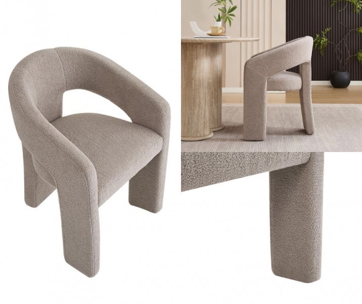 Tapicerowane krzesło do jadalni w tkaninie bouclé K612 Halmar