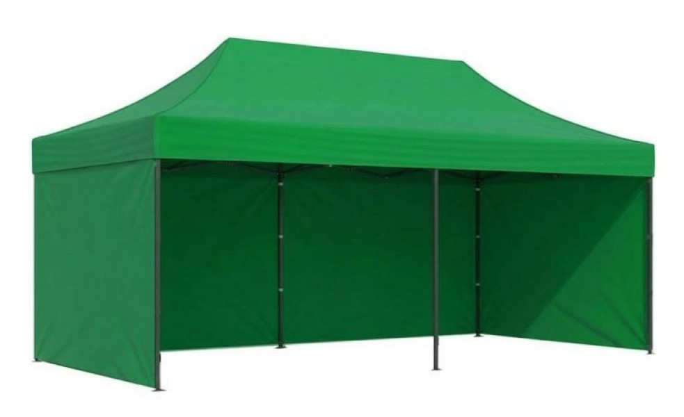 Pawilon ogrodowy 6x3 m zielony FGC9 - namiot eventowy automatyczny, regulowana wysokość