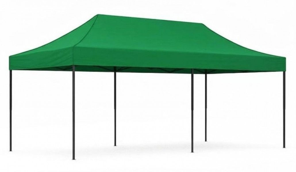 Pawilon ogrodowy 6x3 m zielony FGC9 - namiot eventowy automatyczny, regulowana wysokość