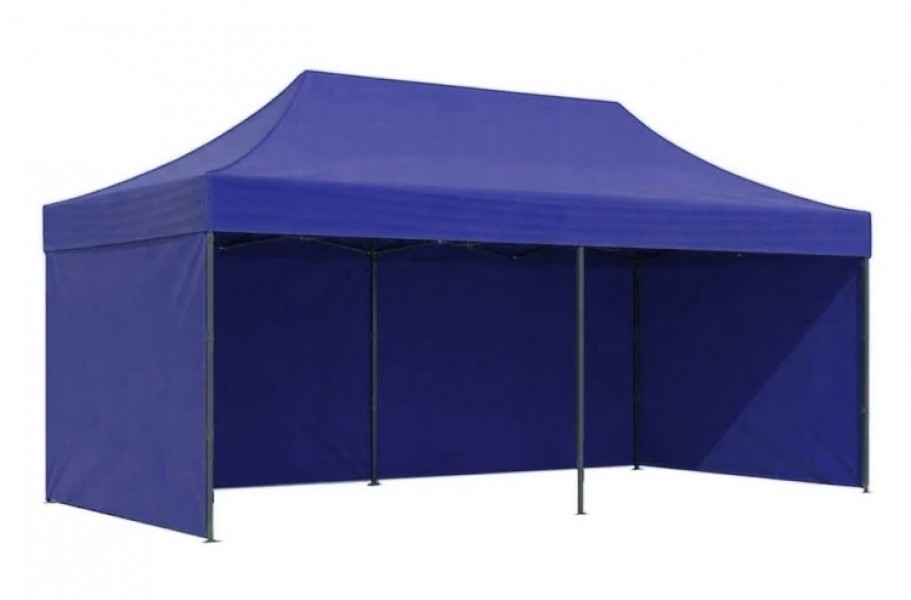 Pawilon ogrodowy 6x3 m niebieski FGC8 - namiot eventowy automatyczny, regulowana wysokość