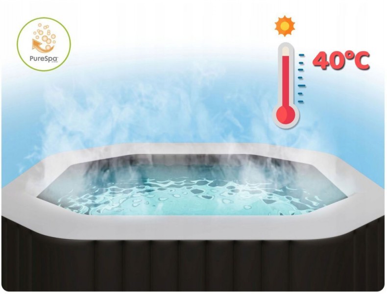 Jacuzzi ogrodowe dmuchane Intex 452, SPA 6-osobowe 196 cm, WiFi, 170 dysz, LED