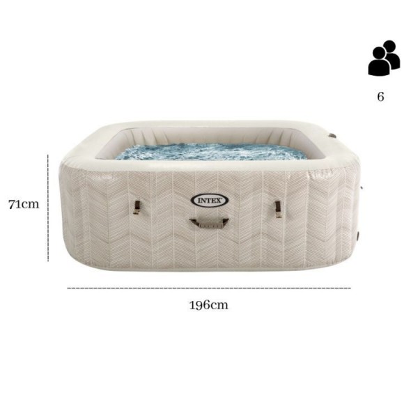 Basen SPA z hydromasażem Intex 472, jacuzzi ogrodowe 196 cm, 6 osób, WiFi