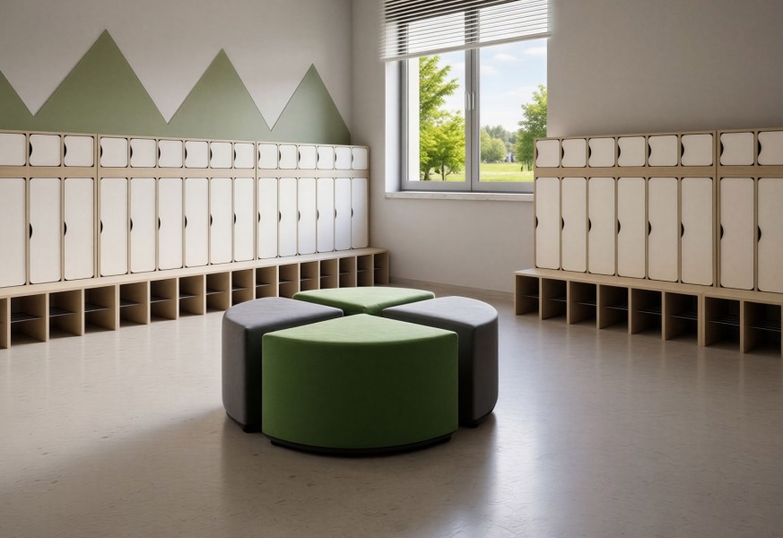 Szatnia do szkoły i przedszkola Blox Base 5-osobowa z drzwiczkami góra/dół, index SZT-5R-B-C-A