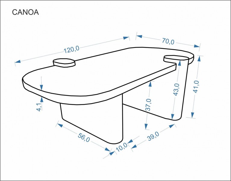 Ława do salonu 120 cm Canoa Halmar, trawertyn