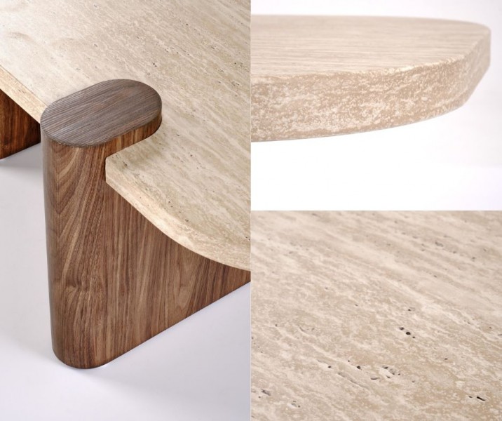 Ława do salonu 120 cm Canoa Halmar, trawertyn