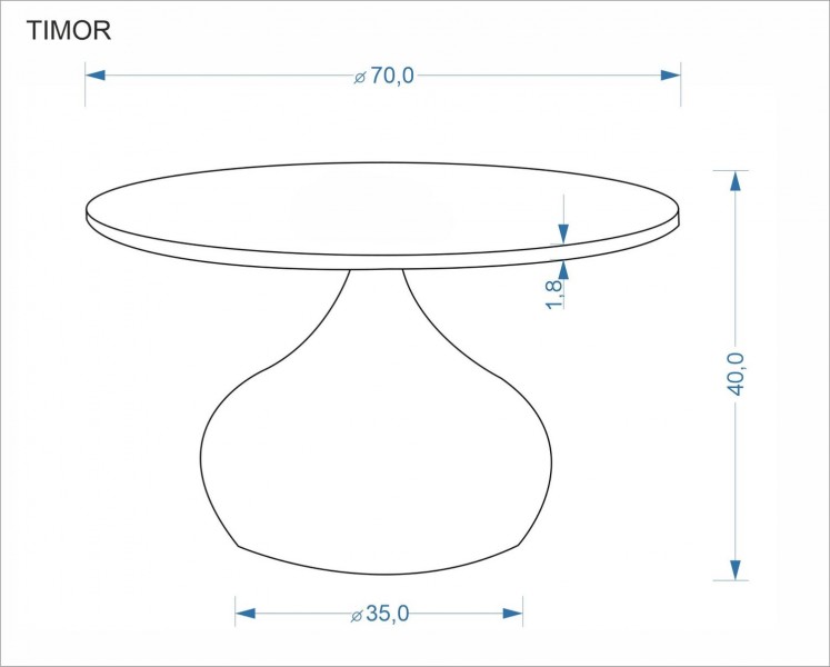 Okrągła ława 70 cm Timor Halmar, orzech