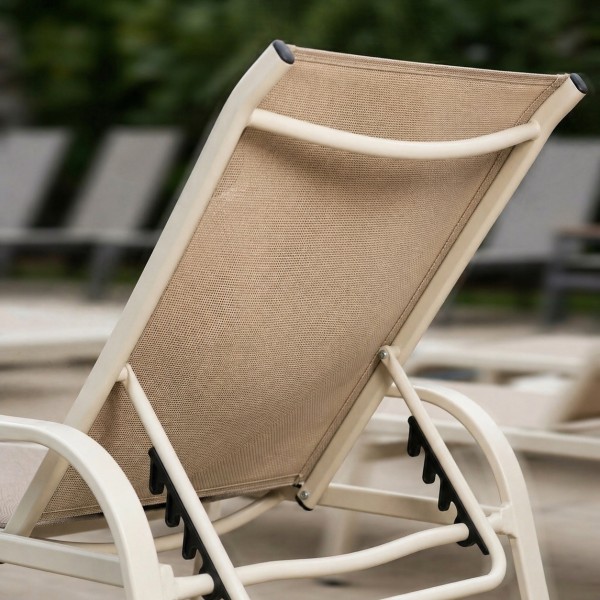 Leżak ogrodowy Summer regulowany, kolor beżowy