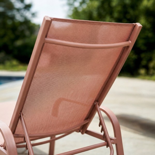 Leżak ogrodowy Summer regulowany, kolor różowy