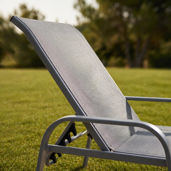 Leżak ogrodowy Summer regulowany, kolor szary