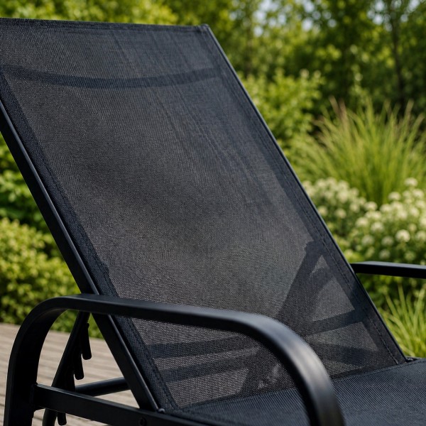 Leżak ogrodowy Summer regulowany, kolor czarny