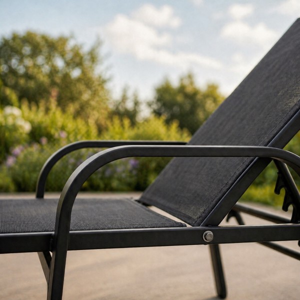 Leżak ogrodowy Summer regulowany, kolor czarny
