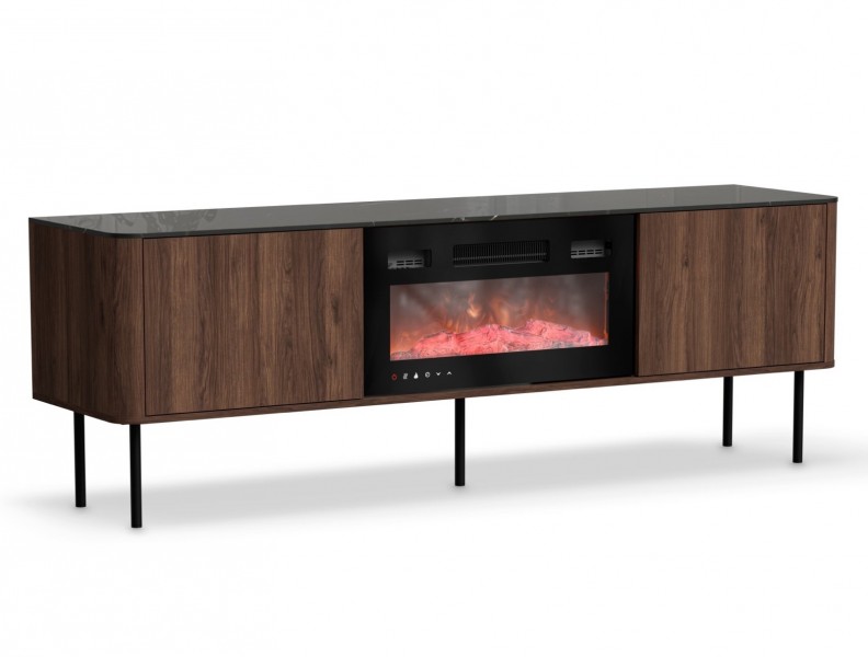 Stolik pod telewizor 150 cm z kominkiem Solano RTV-1 Halmar, orzech