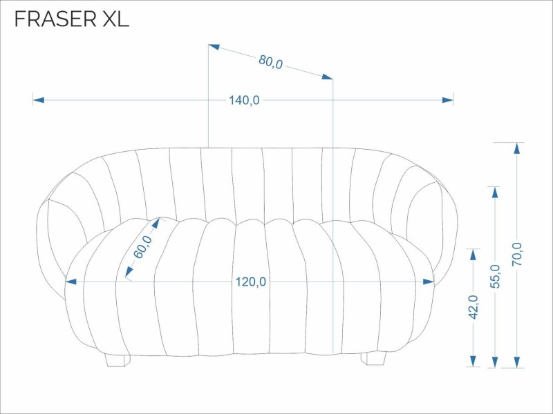 Sofa Fraser XL Halmar o organicznym kształcie