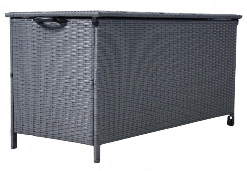 Skrzynia ogrodowa na poduszki z technorattanu XL-SD-L, 133x56x64 cm, kolor szary