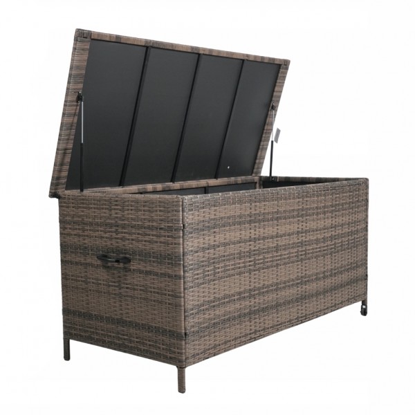 Skrzynia ogrodowa z technorattanu XL-SD-XL, 166x76x80 cm, kolor brązowy