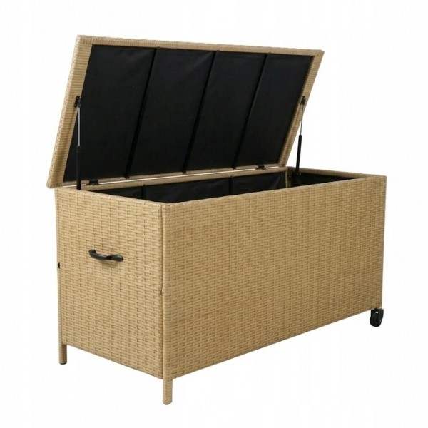 Skrzynia ogrodowa z technorattanu XL-SD-XL, 166x76x80 cm, kolor naturalny