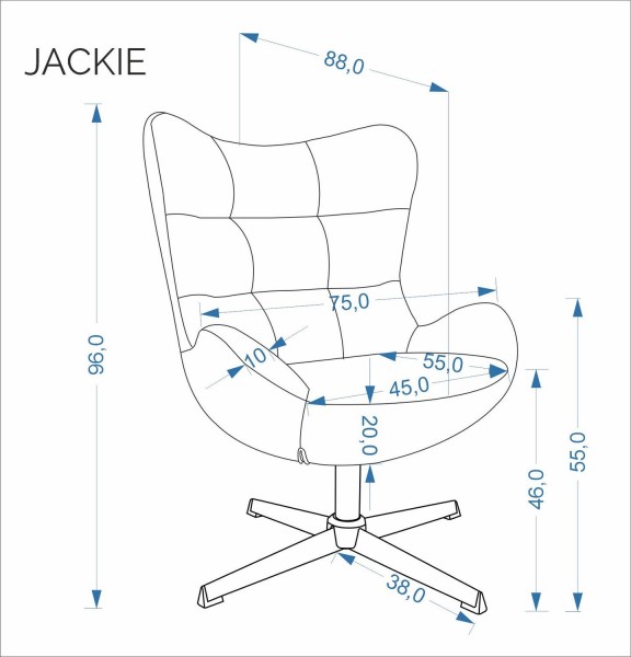 Fotel wypoczynkowy obrotowy Jackie Halmar