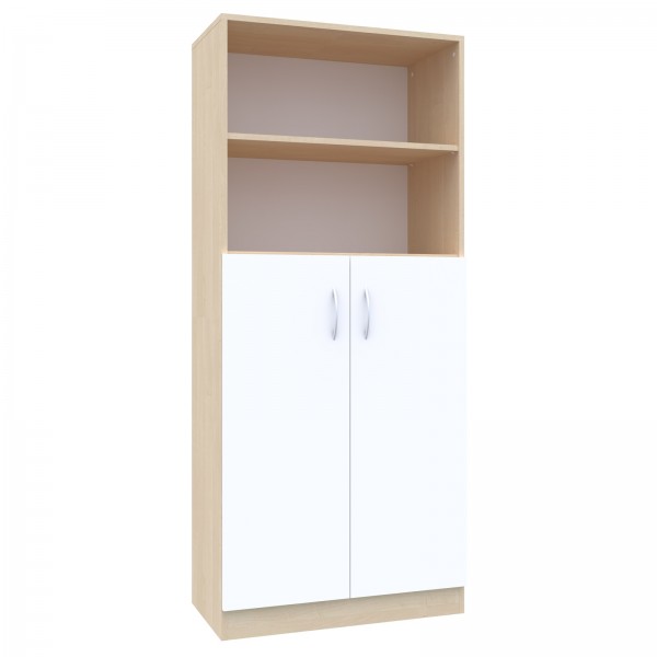 Dwudrzwiowy regał biurowy na klucz Simple, 80x40x185 cm, index 80-5P-2F3