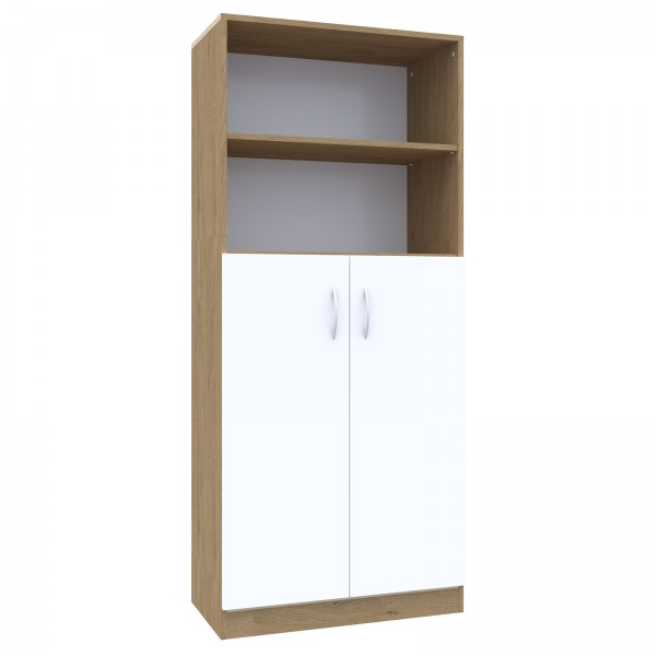 Dwudrzwiowy regał biurowy na klucz Simple, 80x40x185 cm, index 80-5P-2F3