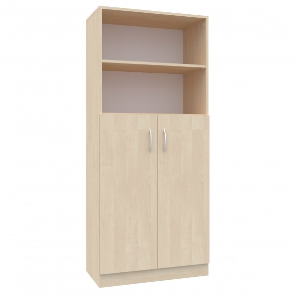 Dwudrzwiowy regał biurowy na klucz Simple, 80x40x185 cm, index 80-5P-2F3
