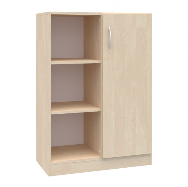 Jednodrzwiowa szafka biurowa na klucz Simple z półkami, 80x40x120,5 cm, index 80-3P-1F3