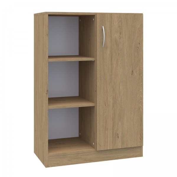 Jednodrzwiowa szafka biurowa na klucz Simple z półkami, 80x40x120,5 cm, index 80-3P-1F3