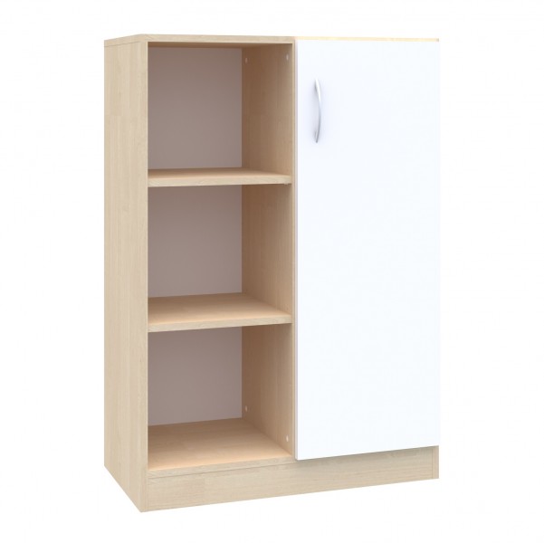 Jednodrzwiowa szafka biurowa na klucz Simple z półkami, 80x40x120,5 cm, index 80-3P-1F3