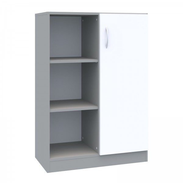 Jednodrzwiowa szafka biurowa na klucz Simple z półkami, 80x40x120,5 cm, index 80-3P-1F3