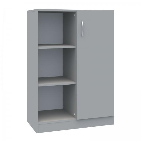 Jednodrzwiowa szafka biurowa na klucz Simple z półkami, 80x40x120,5 cm, index 80-3P-1F3