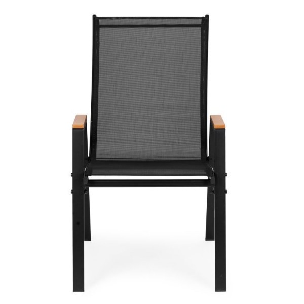 Zestaw 4 krzeseł ogrodowych Moderato 092, czarny textilene, sztaplowane