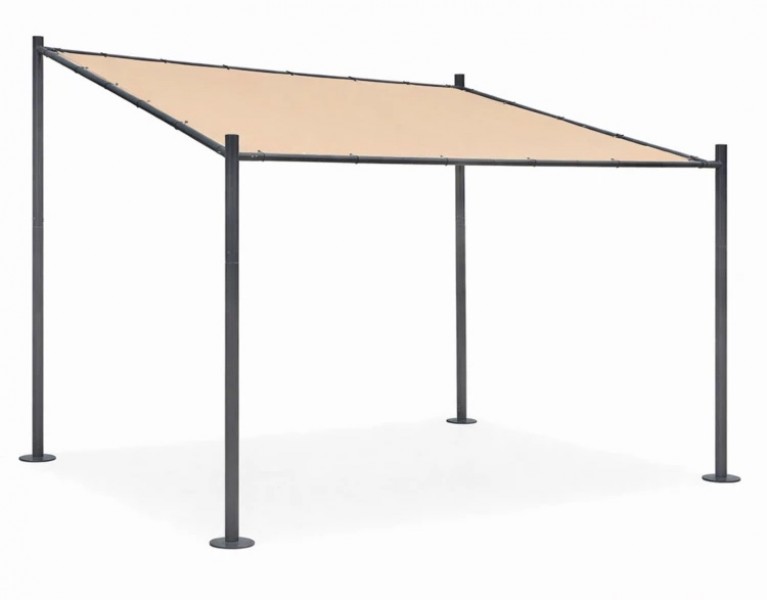 Pergola ogrodowa FG871 beżowa - zadaszenie tarasu 3x3 m