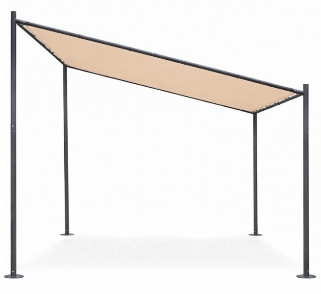 Pergola ogrodowa FG871 beżowa - zadaszenie tarasu 3x3 m