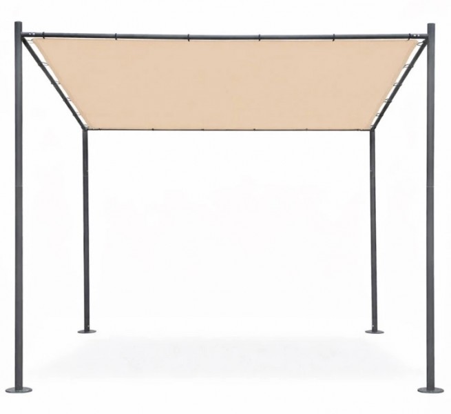 Pergola ogrodowa FG871 beżowa - zadaszenie tarasu 3x3 m