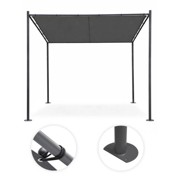 Pergola ogrodowa FG871 szara - zadaszenie tarasu 3x3 m